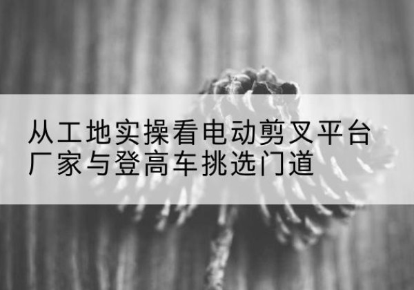 安庆电动剪叉升降平台厂家-从工地实操看电动剪叉平台厂家与登高车挑选门道